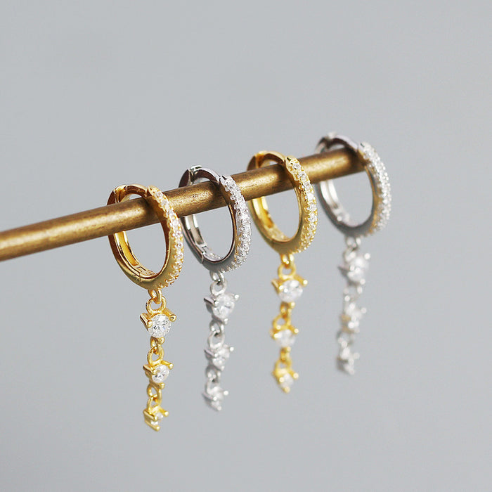 Noir Stone Drop Hoop