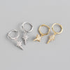 Zirconia Star Hoop Earrings.