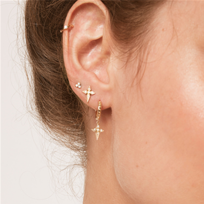 Noir Gold Cross Studs.