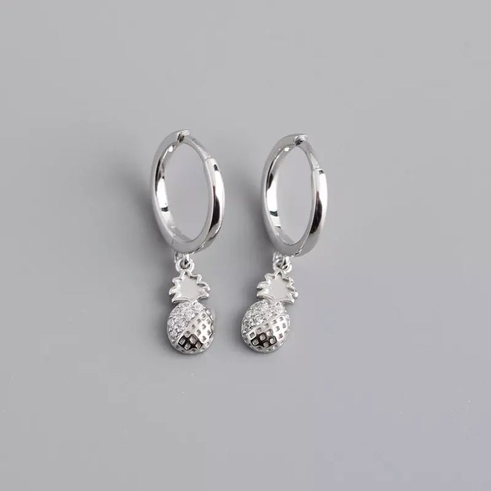Pineapple Zirconia Hoops.