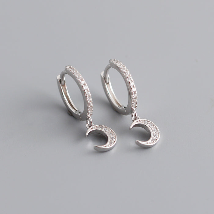 Moon Zirconia Hoops