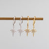 Zirconia Star Hoop Earrings.