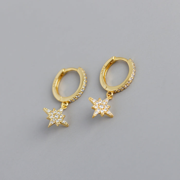 Noir Star Zirconia Hoops