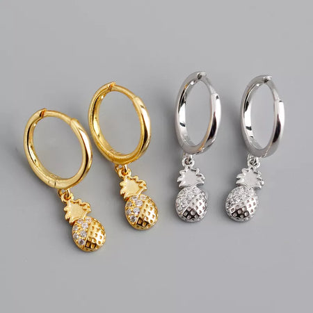 Pineapple Zirconia Hoops.