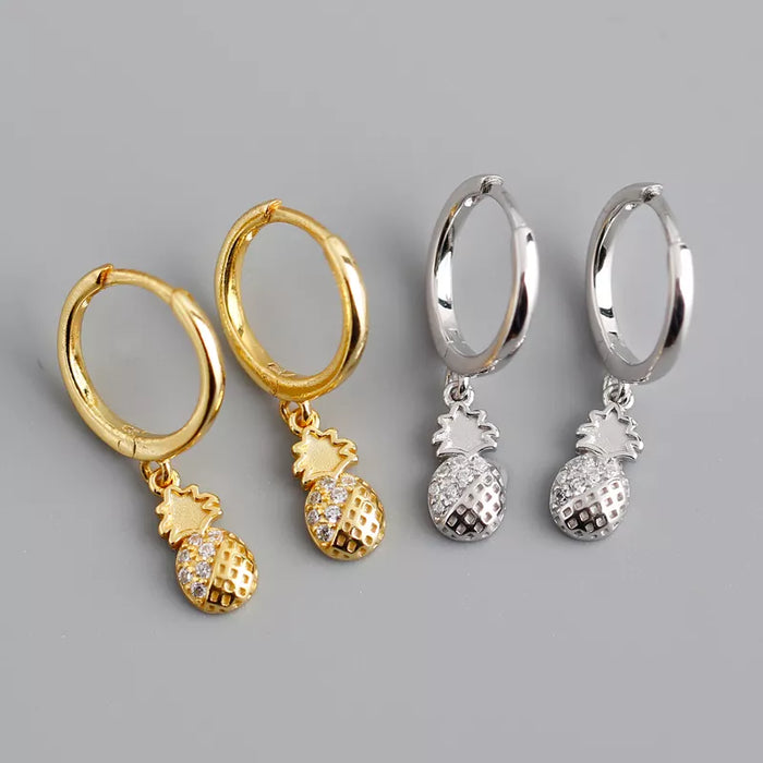 Pineapple Zirconia Hoops.