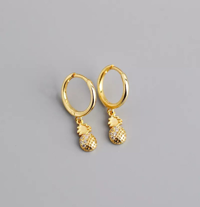 Pineapple Zirconia Hoops.