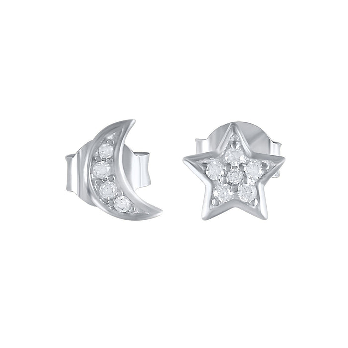 Tiny Moon & Star Studs.