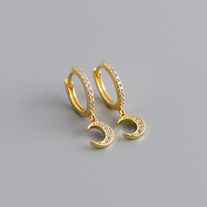 Moon Zirconia Hoops